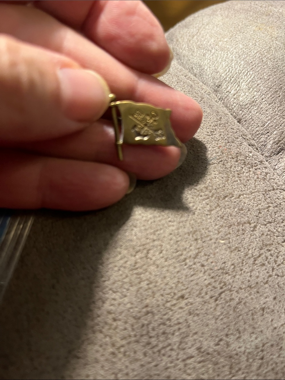 Gold Flag Lapel Pin 1887
